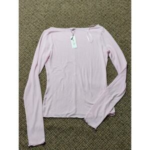 Garage Cozy Boatneck Long-Sleeve Top, Light Pink, Women’s Medium, NWT